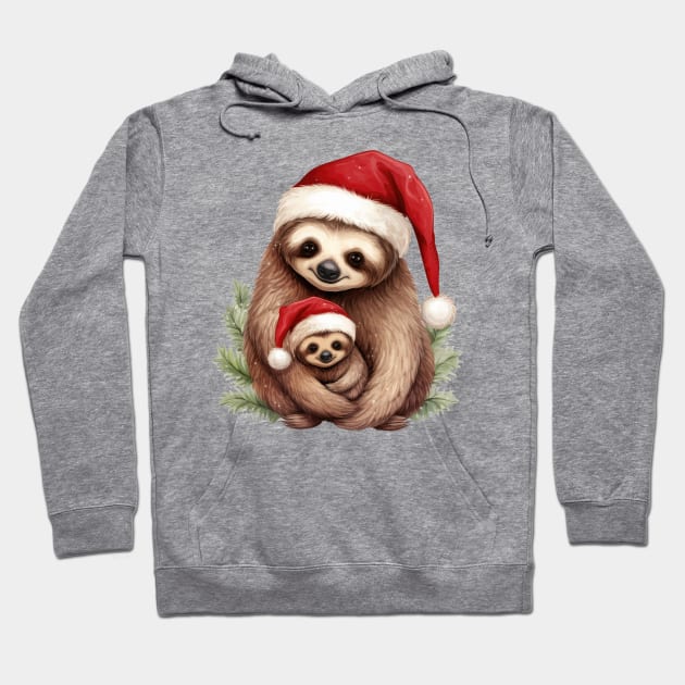 Mom And Baby Sloth Hoodie by Chromatic Fusion Studio